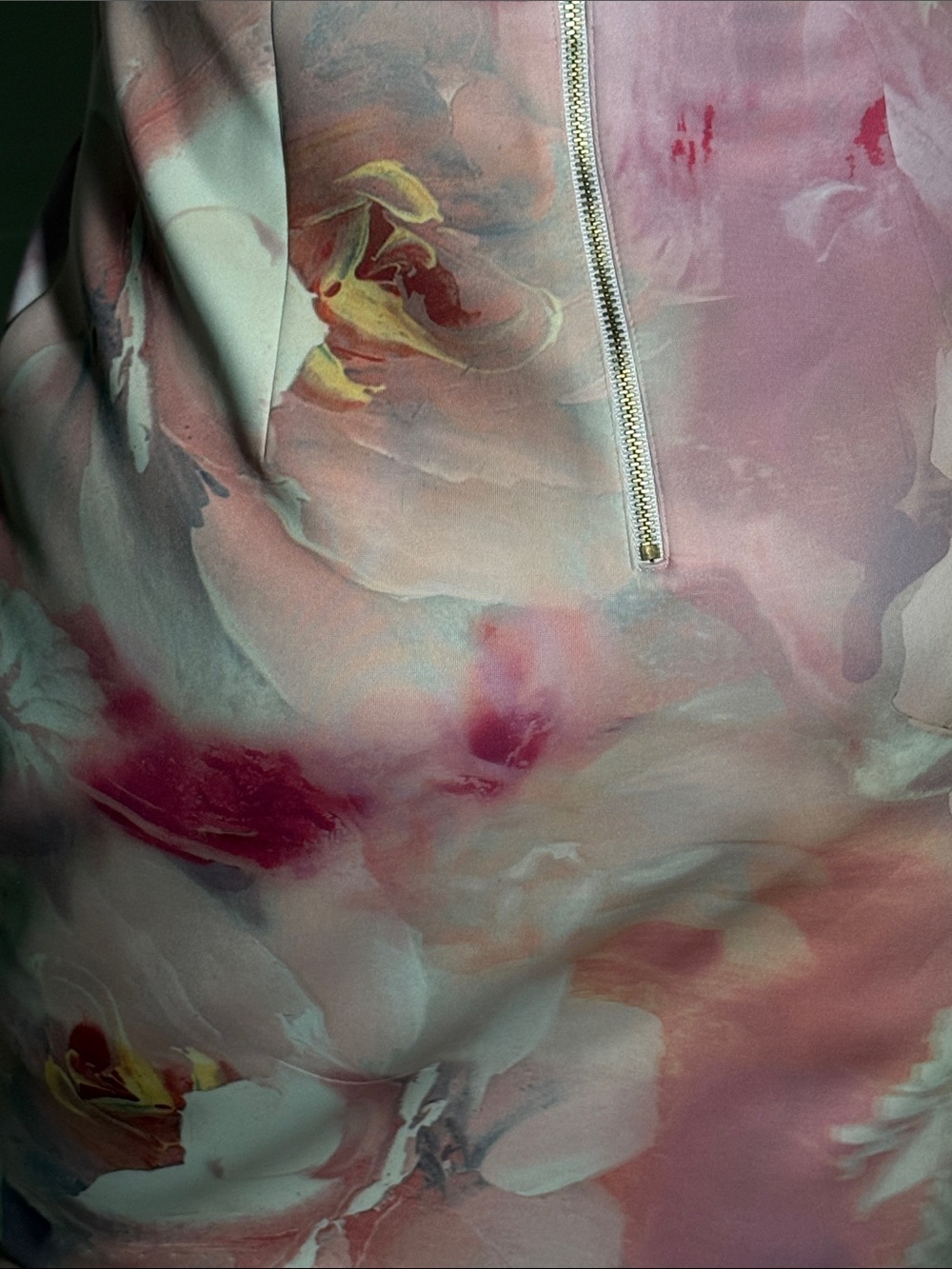 TED BAKER PINK FLORAL WATERCOLOR MIDI DRESS SZ 2 / US 6 - Picture 8 of 8